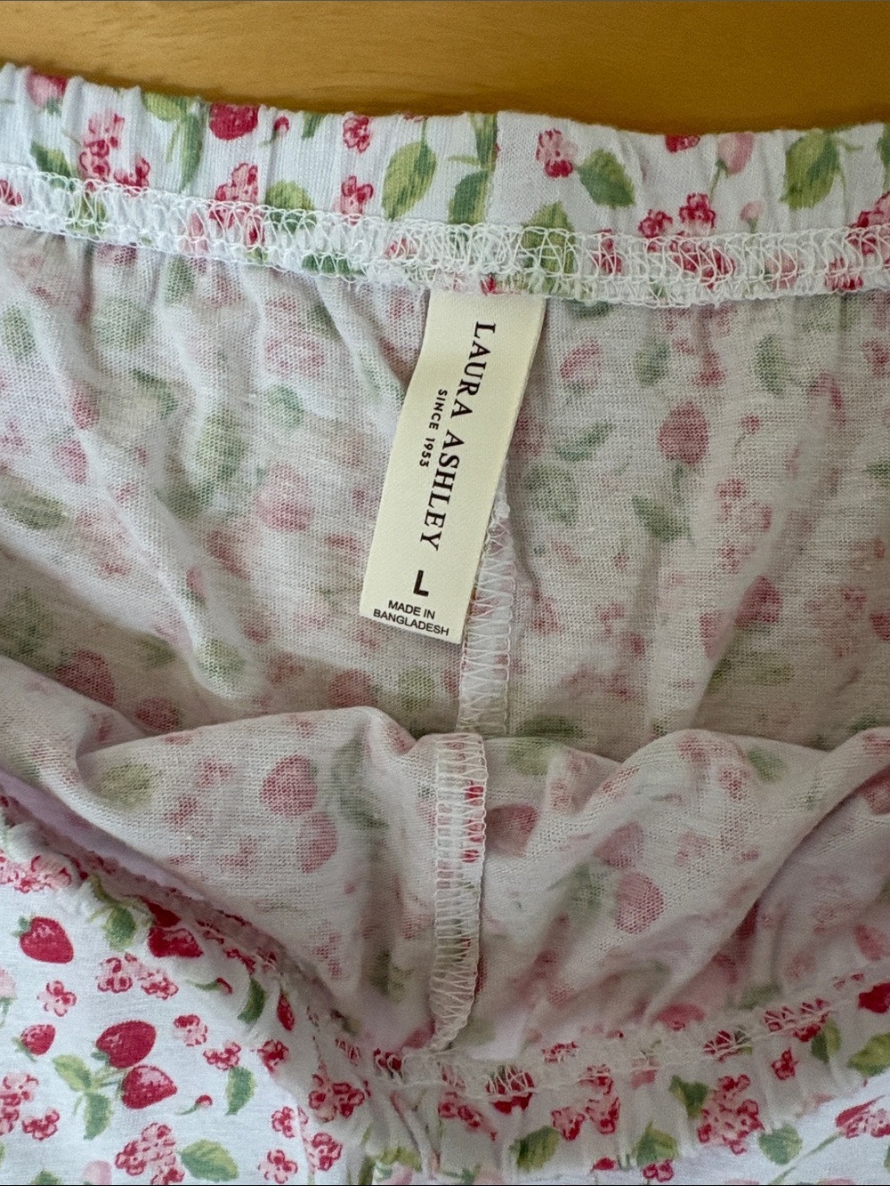 Laura Ashley Pink & Green Strawberry Print Short-Sleeve Pajama Set - Picture 8 of 8
